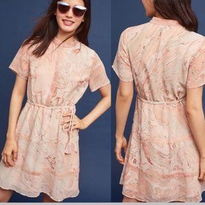 Anthropologie Beaded Marble Shirt Dress EUC